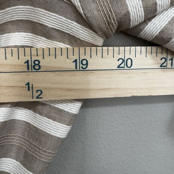 Jones New York Signature Tan Striped Jacket w Tie Belt Womens M Cotton Linen - Picture 6 of 9